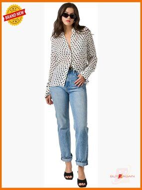 Silk Button-Down Shirt with Oversized Collar and Front Pocket